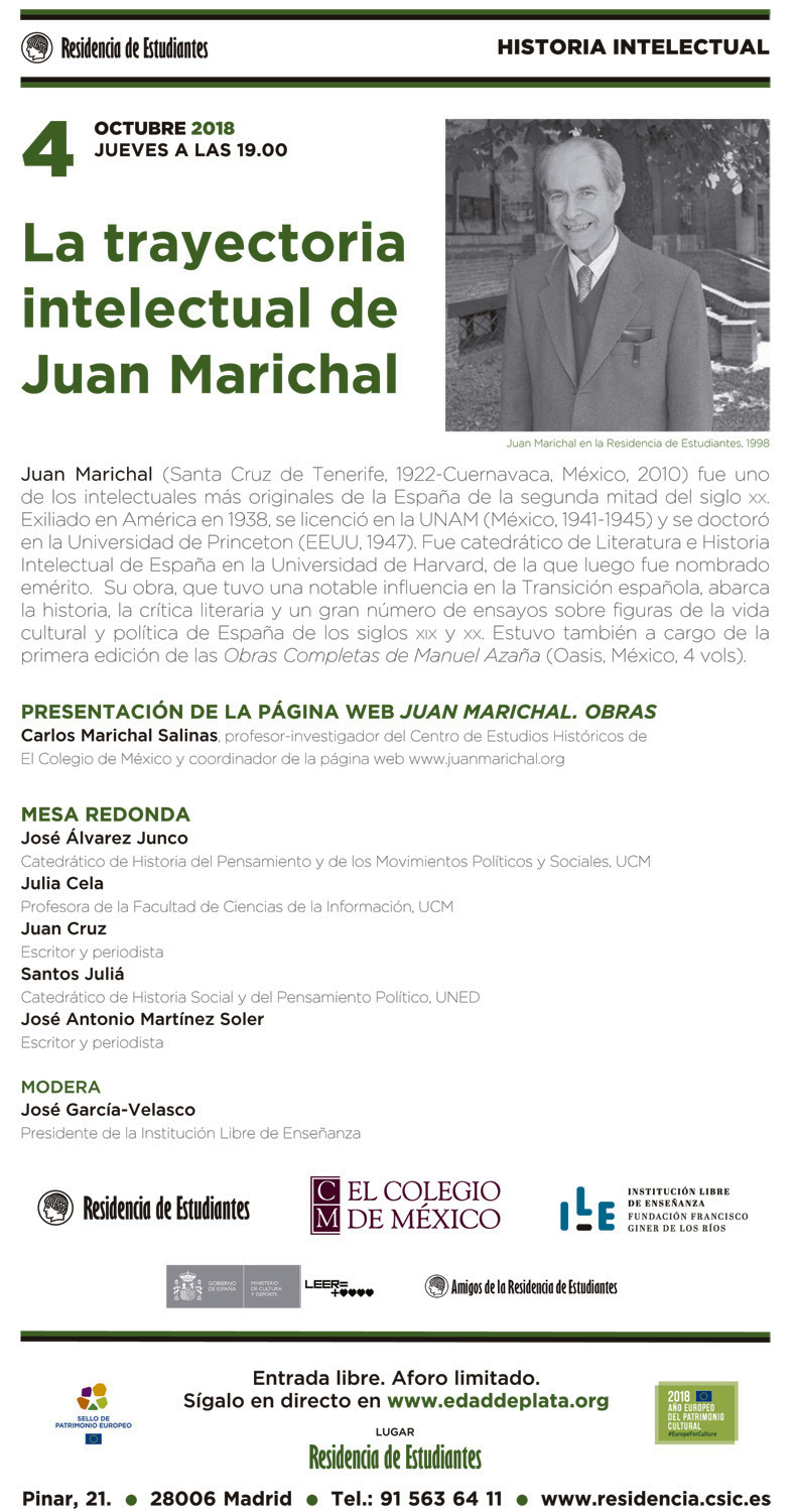 4 octubre: La trayectoria intelectual de Juan Marichal