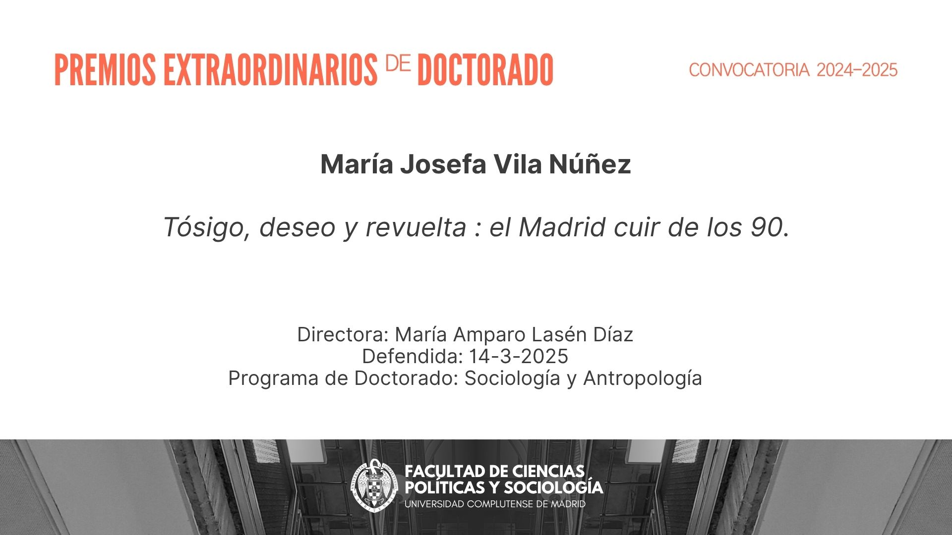 Premios extraordinarios de doctorado, convocatoria 2024 - 2025