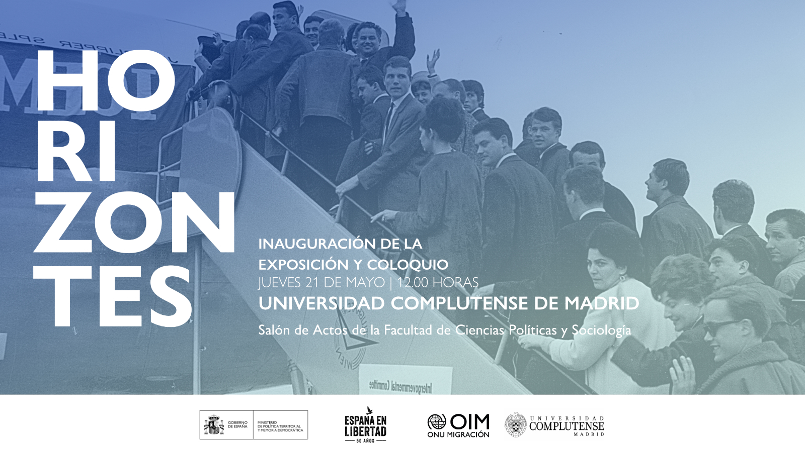 La exposición "Horizontes" sobre migración y memoria democrática llega a la Facultad